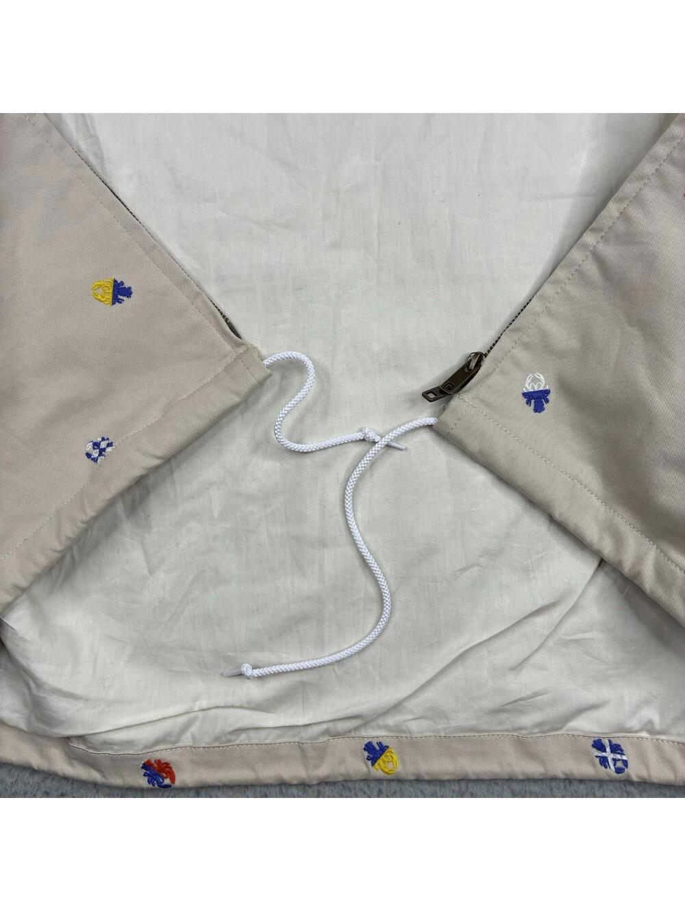 Beams Plus Nautical Embroidered Bomber Jacket Beige Japan Men’s Large - Picture 6 of 11